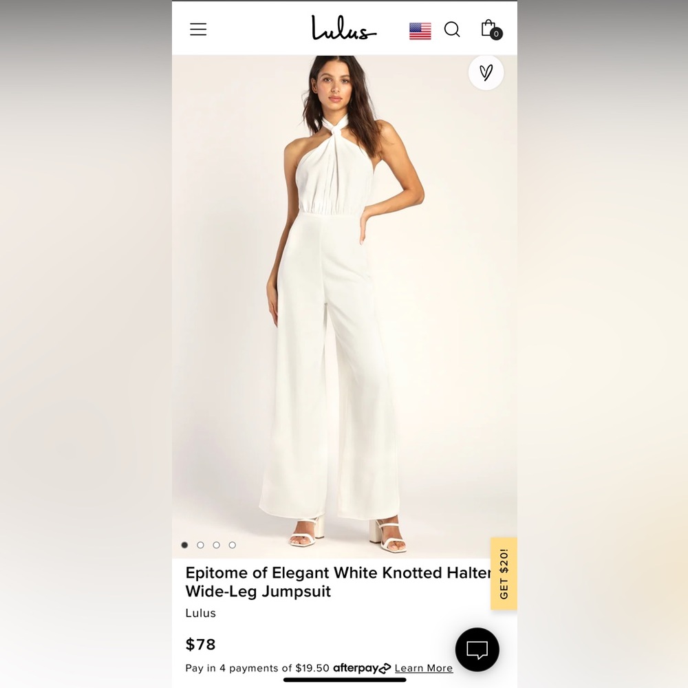 Epitome of Elegant White Knotted Halter Wide-Leg Jumpsuit